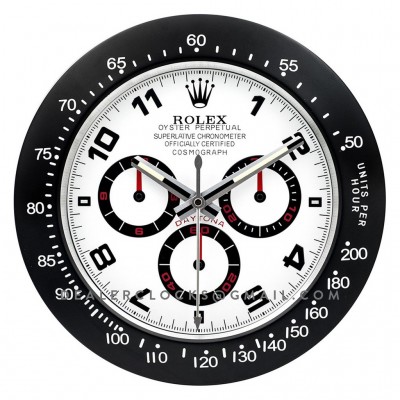 Rolex Daytona Racing Series Wanduhr in DLC Silber Schwarz 