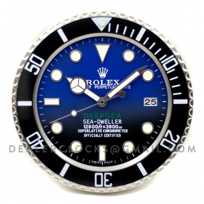 Rolex Sea-Dweller Deepsea D-Blue Wanduhr mit schwarzer Lünette
